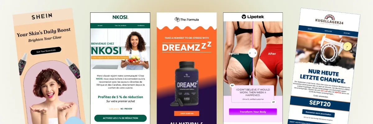 Email campaign designs used to review performance