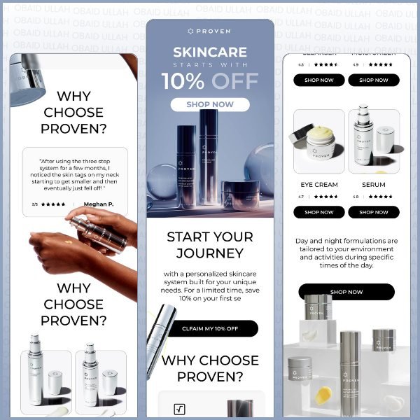 Proven skincare email designs