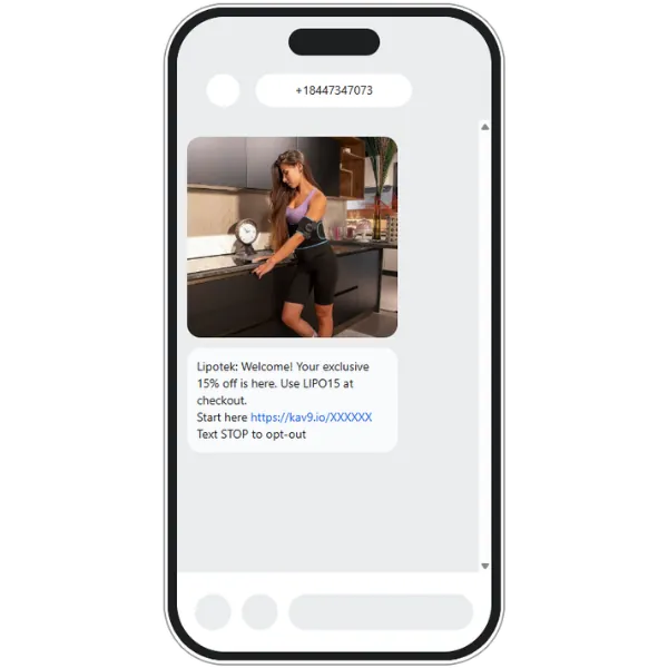 LipoTek welcome SMS